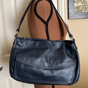 St. John's Bay Dark Blue Leather Shoulder Bag